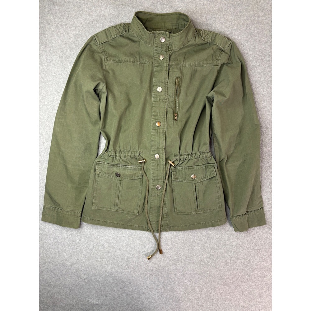 Seventeen Olive‎ Green Utility Field Jacket Cotton Drawstring Waist Womens Small